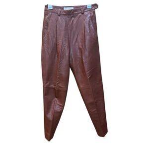 Margaret Godfrey Vintage Full Leather Trousers in Brown Sz 8